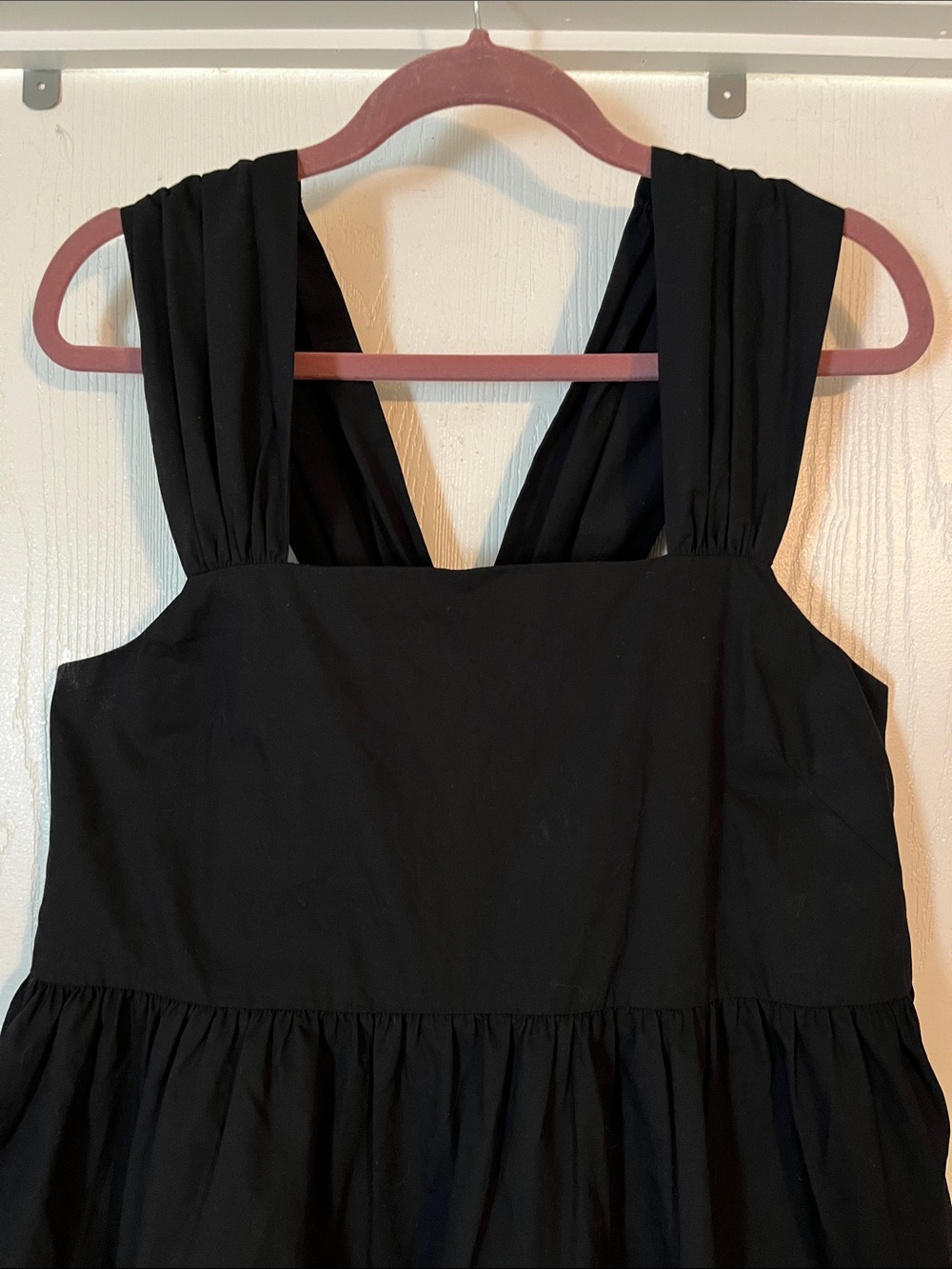Banana Republic Black Tiered Cotton Mini Dress with Wide Straps NWT Medium - Picture 3 of 13